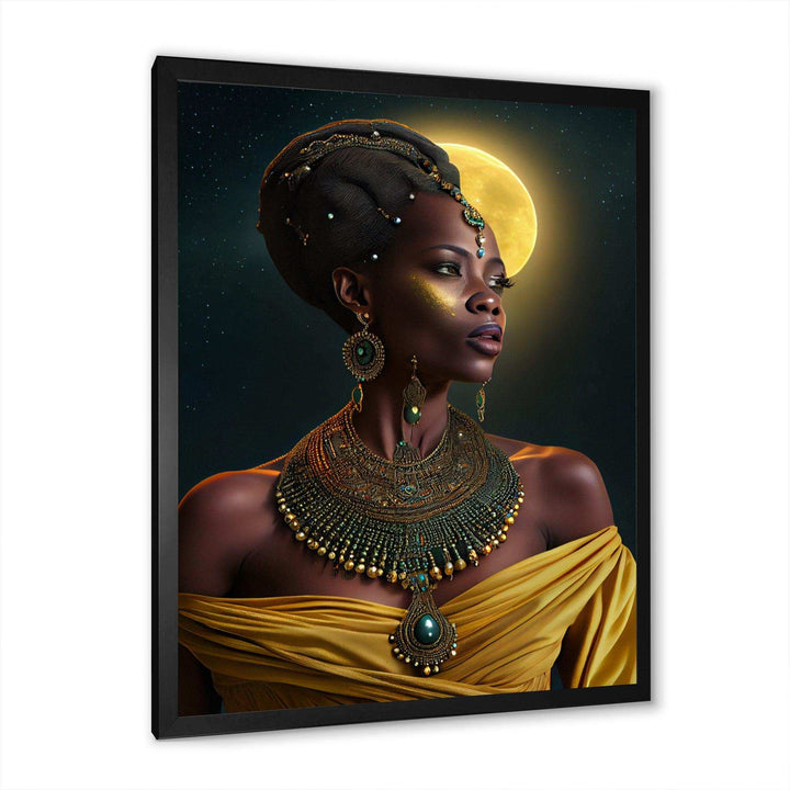 Emerald Queen African Woman Under Moon I