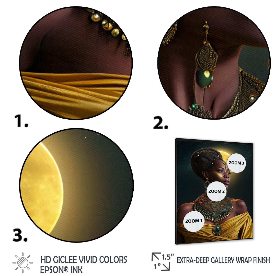 Emerald Queen African Woman Under Moon I
