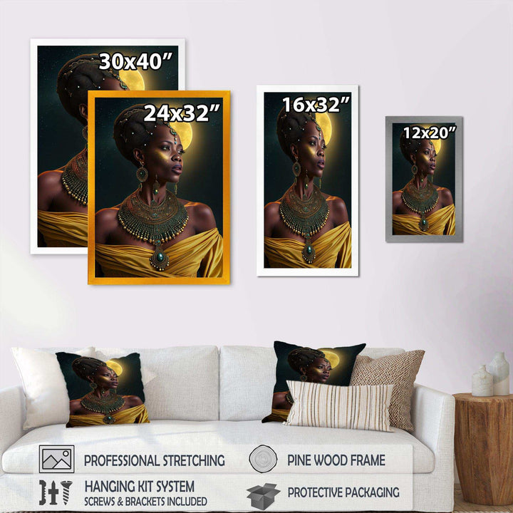 Emerald Queen African Woman Under Moon I