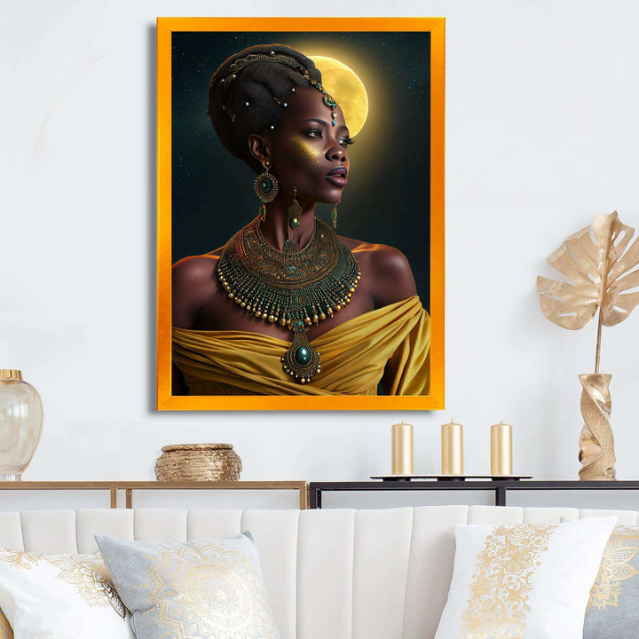 Emerald Queen African Woman Under Moon I
