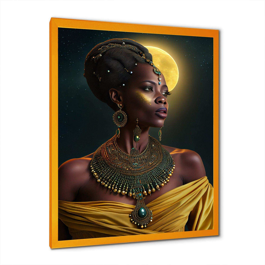 Emerald Queen African Woman Under Moon I