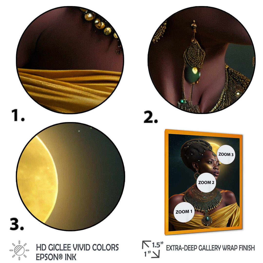 Emerald Queen African Woman Under Moon I