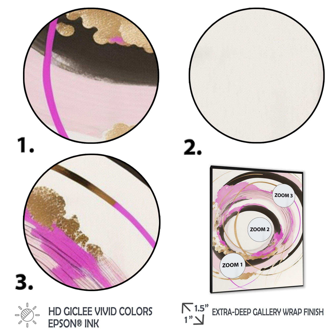 Pink And Gold Minimalist Art II - Modern Living Room Wall Decor
