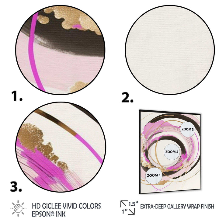 Pink And Gold Minimalist Art II - Modern Living Room Wall Decor