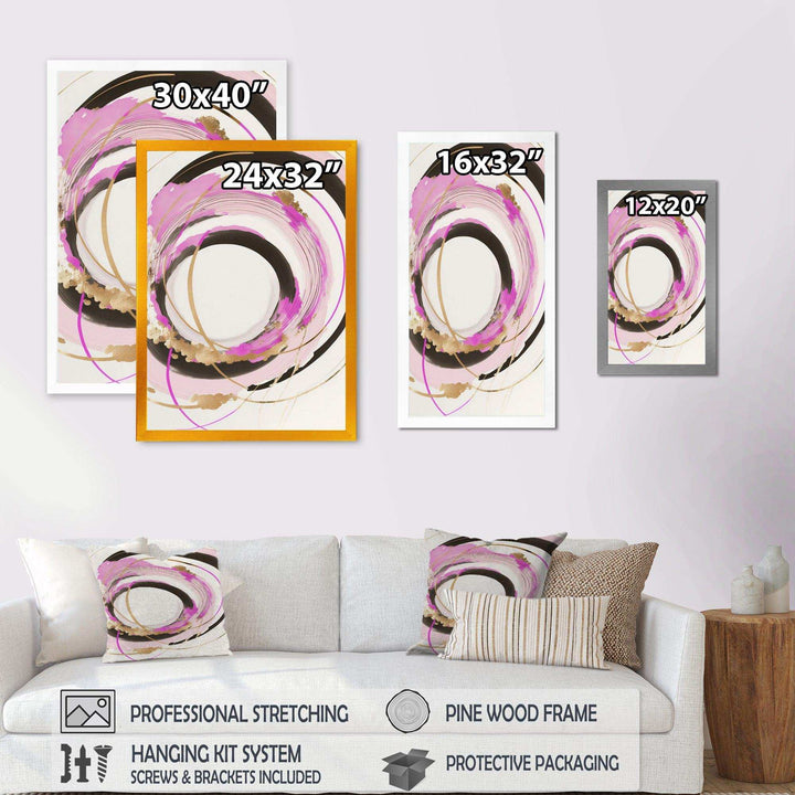 Pink And Gold Minimalist Art II - Modern Living Room Wall Decor