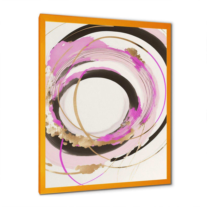 Pink And Gold Minimalist Art II - Modern Living Room Wall Decor