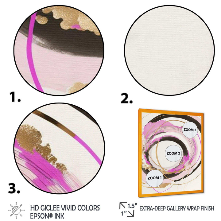 Pink And Gold Minimalist Art II - Modern Living Room Wall Decor