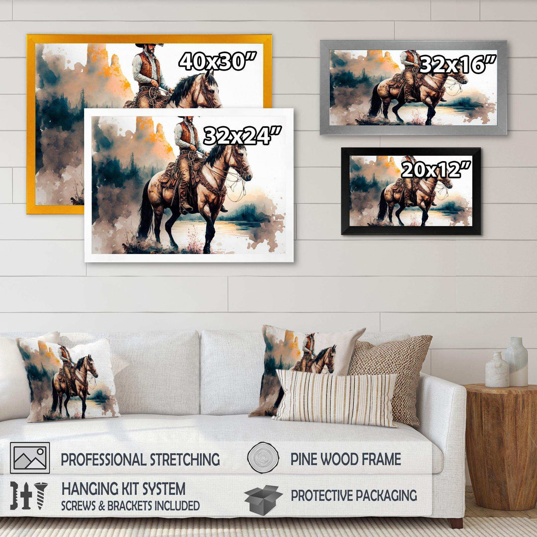 Western Cowboy Riding A Horse I