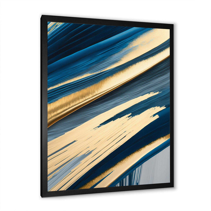 Bold Blue Brush Strokes I - Modern Bedroom Wall Art