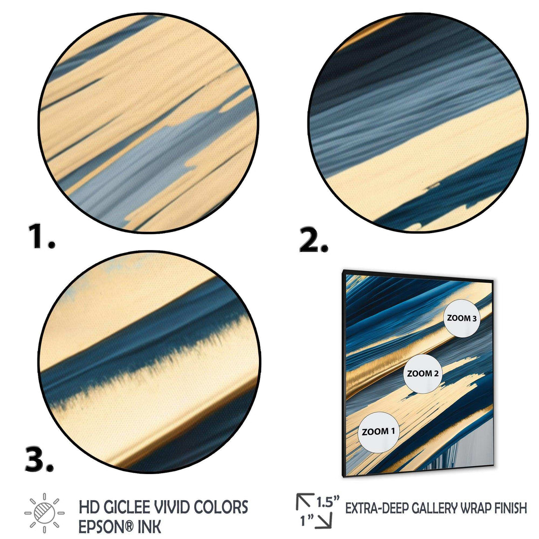 Bold Blue Brush Strokes I - Modern Bedroom Wall Art