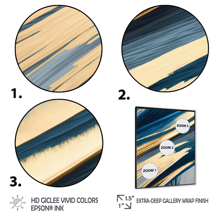 Bold Blue Brush Strokes I - Modern Bedroom Wall Art