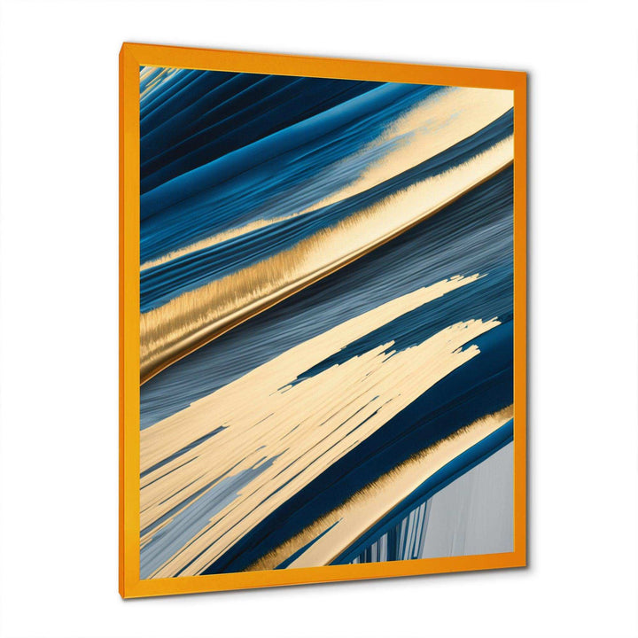 Bold Blue Brush Strokes I - Modern Bedroom Wall Art