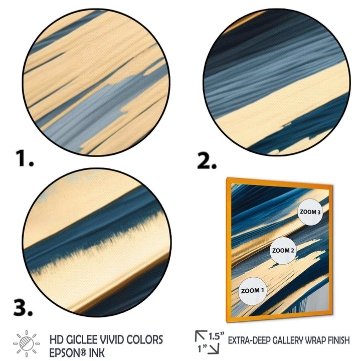 Bold Blue Brush Strokes I - Modern Bedroom Wall Art