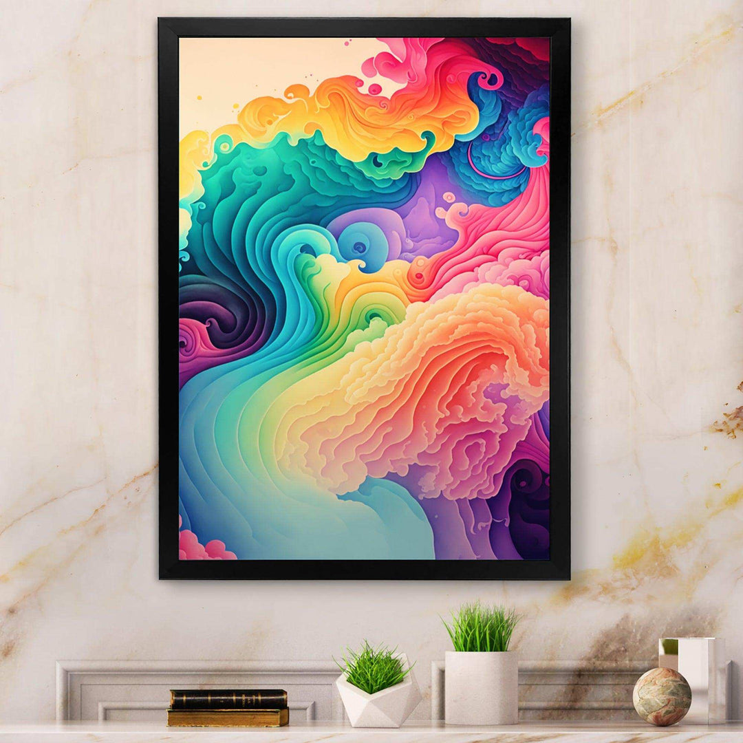 Multicolor Swirly Clouds I - Modern Canvas Wall Art