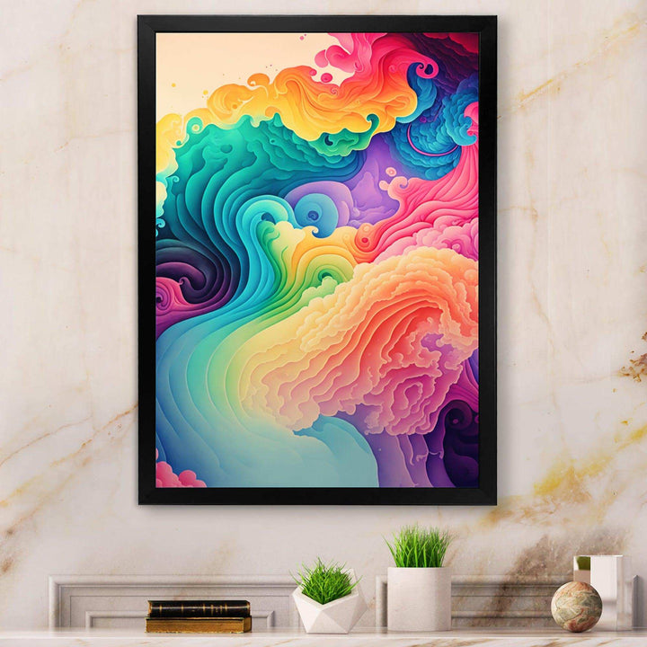 Multicolor Swirly Clouds I - Modern Canvas Wall Art