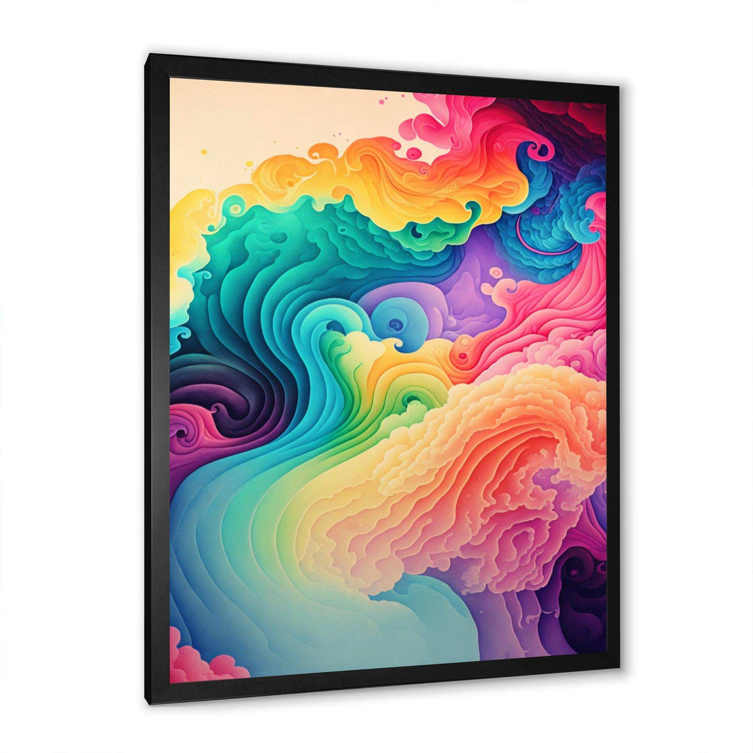 Multicolor Swirly Clouds I - Modern Canvas Wall Art
