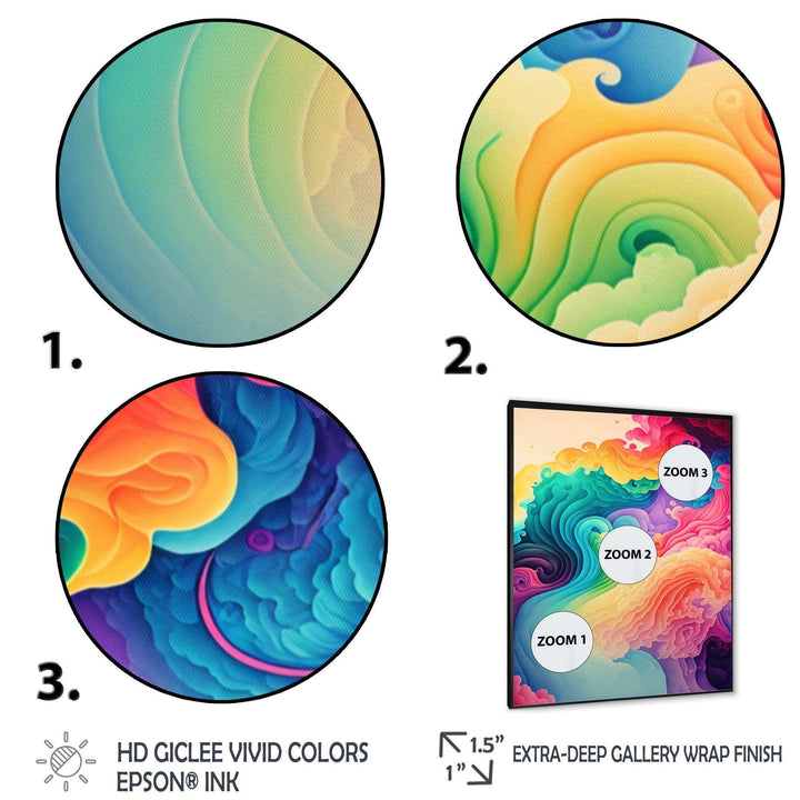 Multicolor Swirly Clouds I - Modern Canvas Wall Art