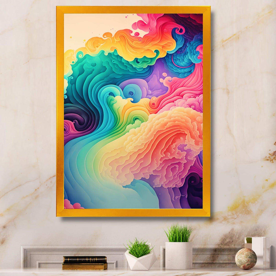 Multicolor Swirly Clouds I - Modern Canvas Wall Art