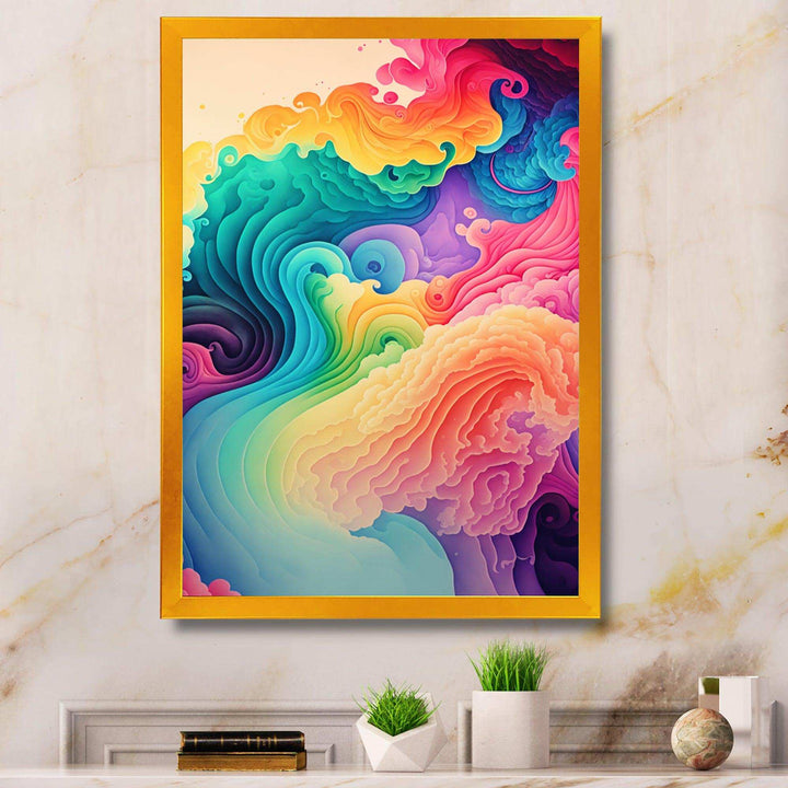 Multicolor Swirly Clouds I - Modern Canvas Wall Art