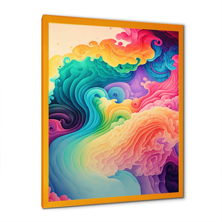 Multicolor Swirly Clouds I - Modern Canvas Wall Art