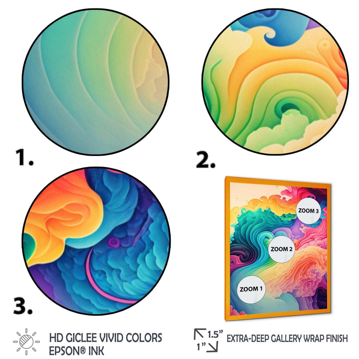 Multicolor Swirly Clouds I - Modern Canvas Wall Art