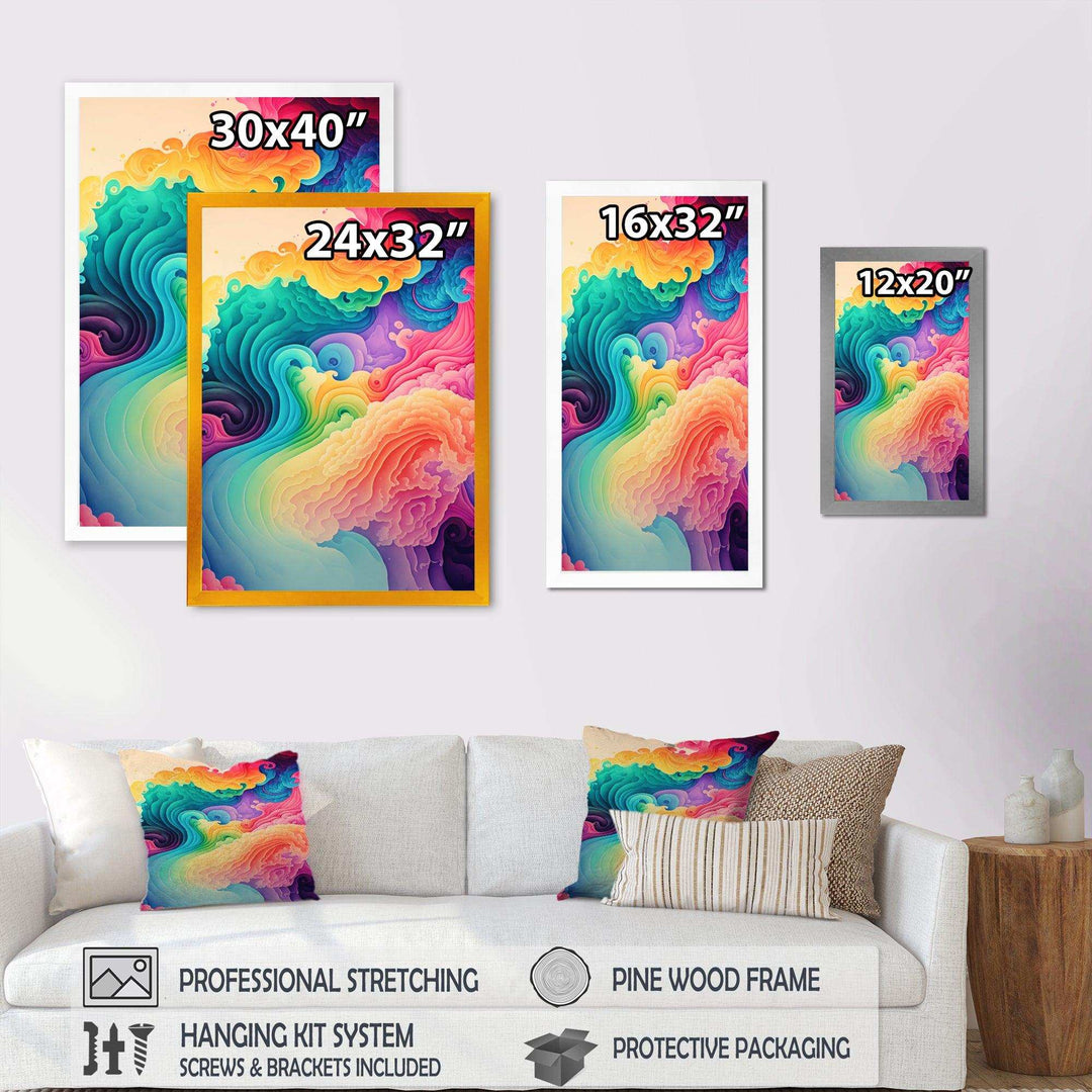 Multicolor Swirly Clouds I - Modern Canvas Wall Art