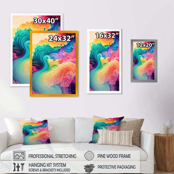 Multicolor Swirly Clouds I - Modern Canvas Wall Art