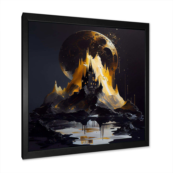 Black And Gold Mountain Landscape I