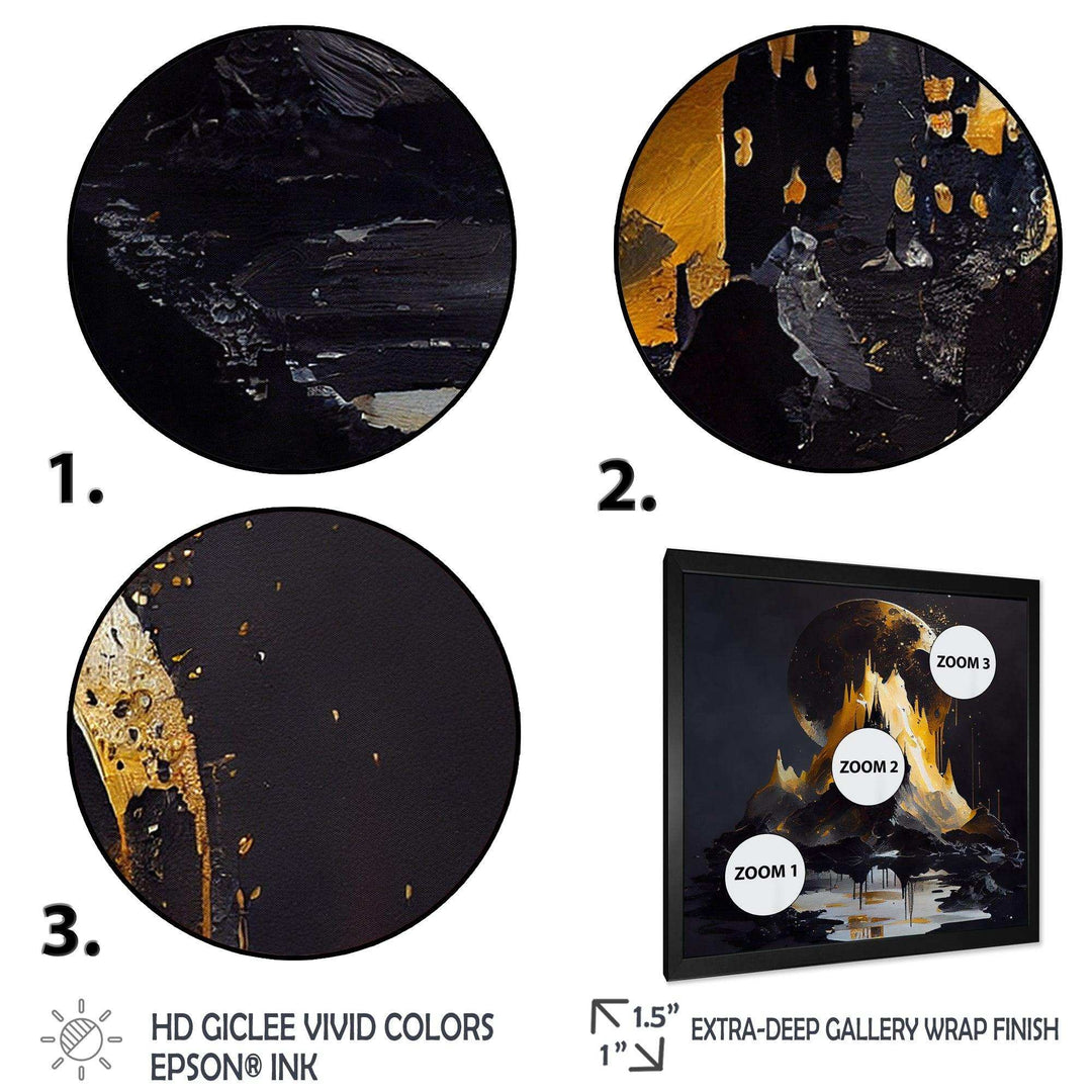 Black And Gold Mountain Landscape I
