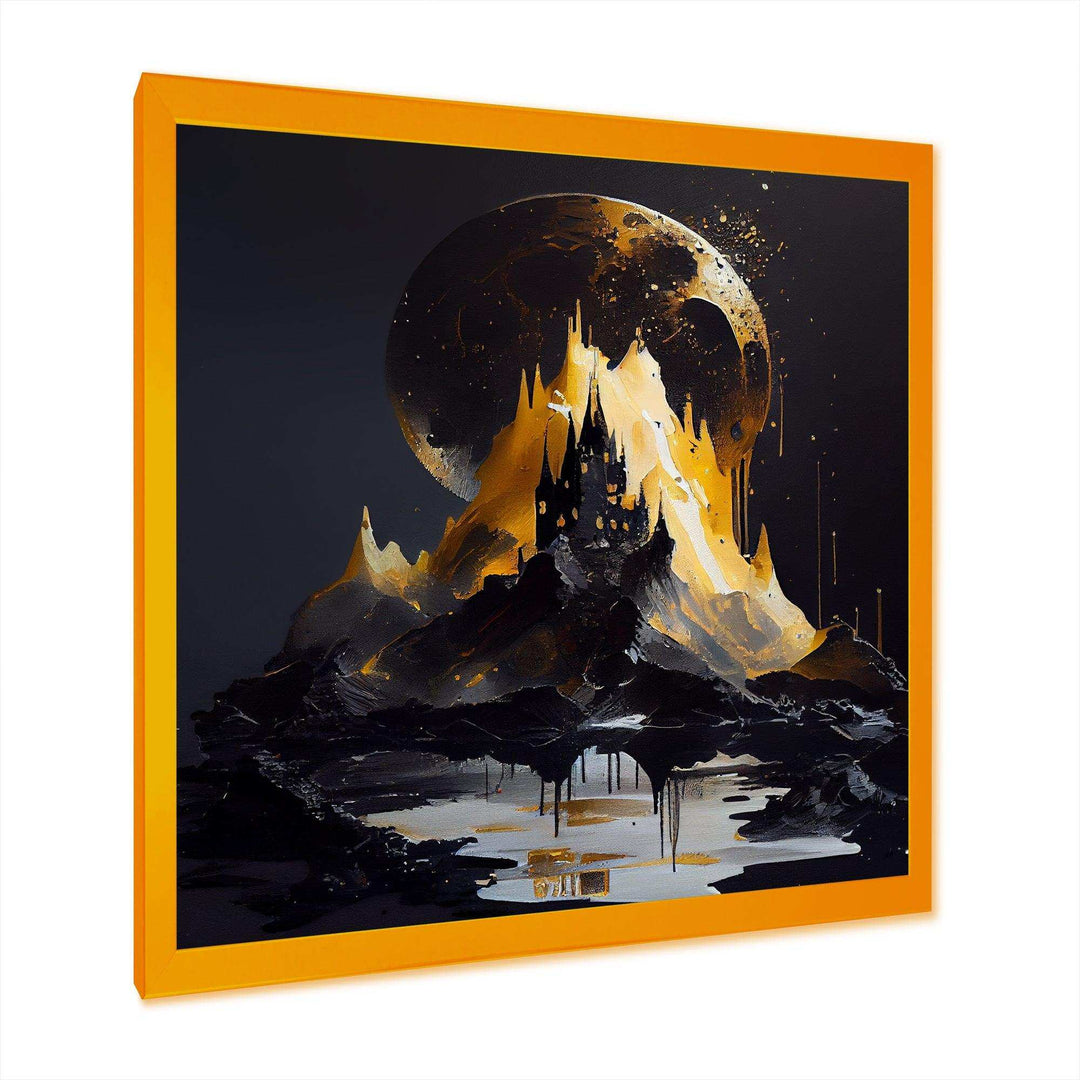 Black And Gold Mountain Landscape I