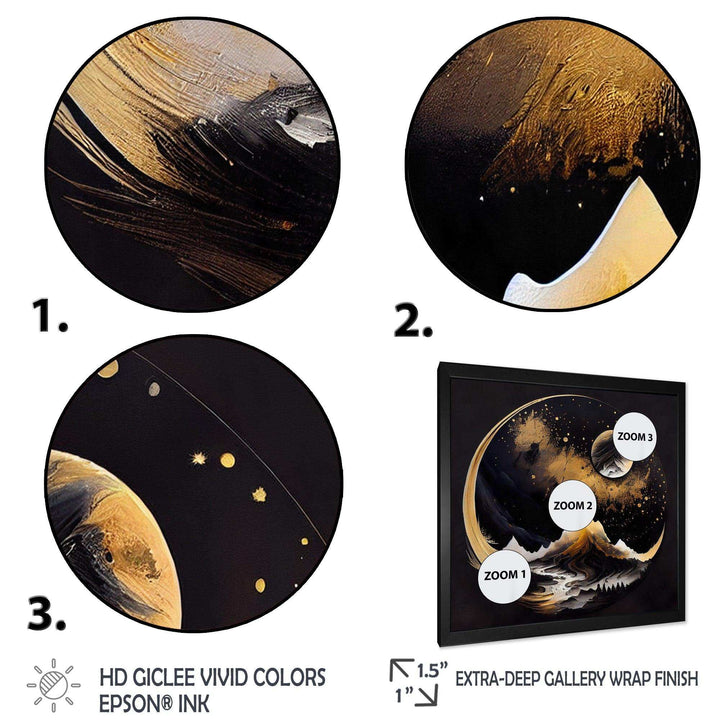 Black And Gold Mountain Landscape III