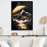 Black And Gold Mountain Landscape V