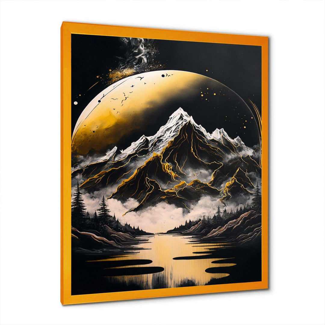 Black And Gold Mountain Landscape V