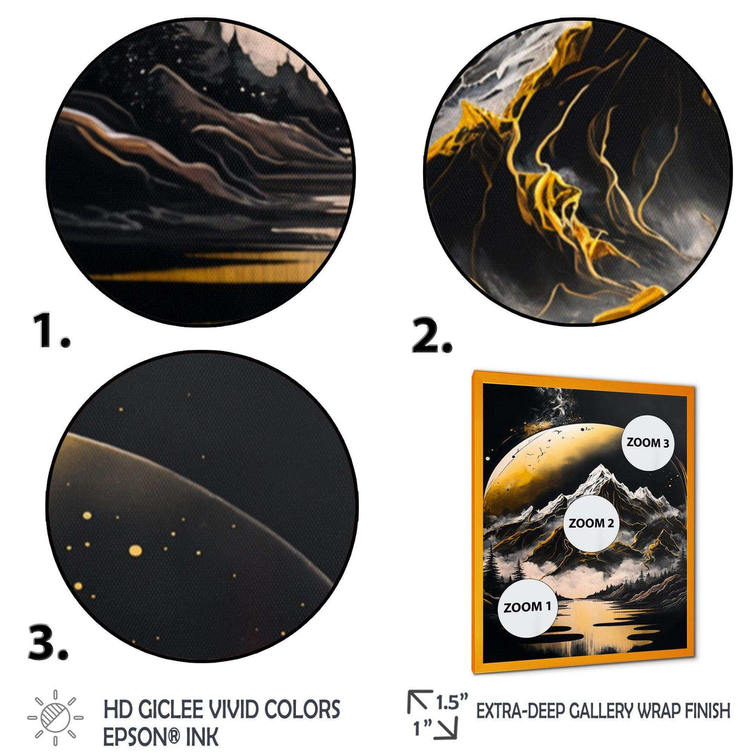 Black And Gold Mountain Landscape V