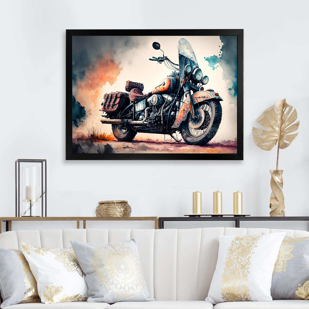 Motorcycle Parked In The Desert I
