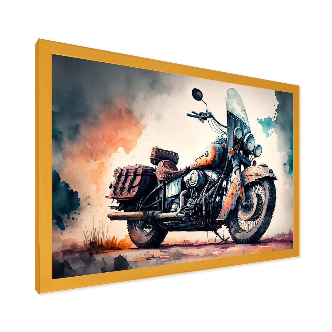 Motorcycle Parked In The Desert I