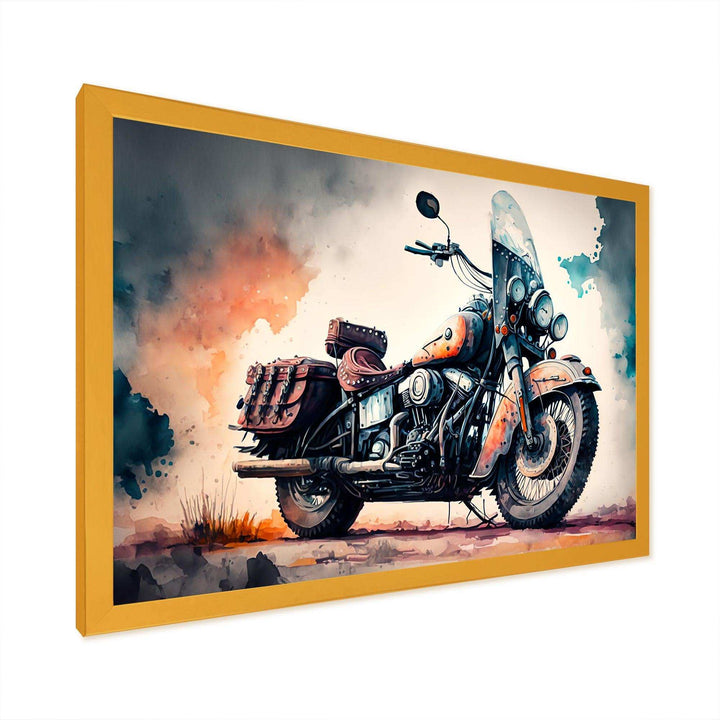 Motorcycle Parked In The Desert I