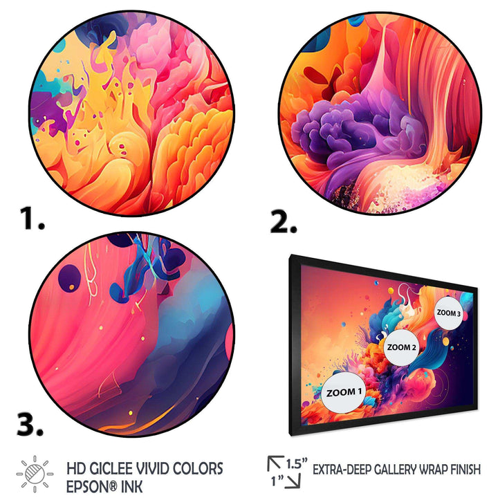 Vibrant Color Explosion I - Modern Canvas Wall Art
