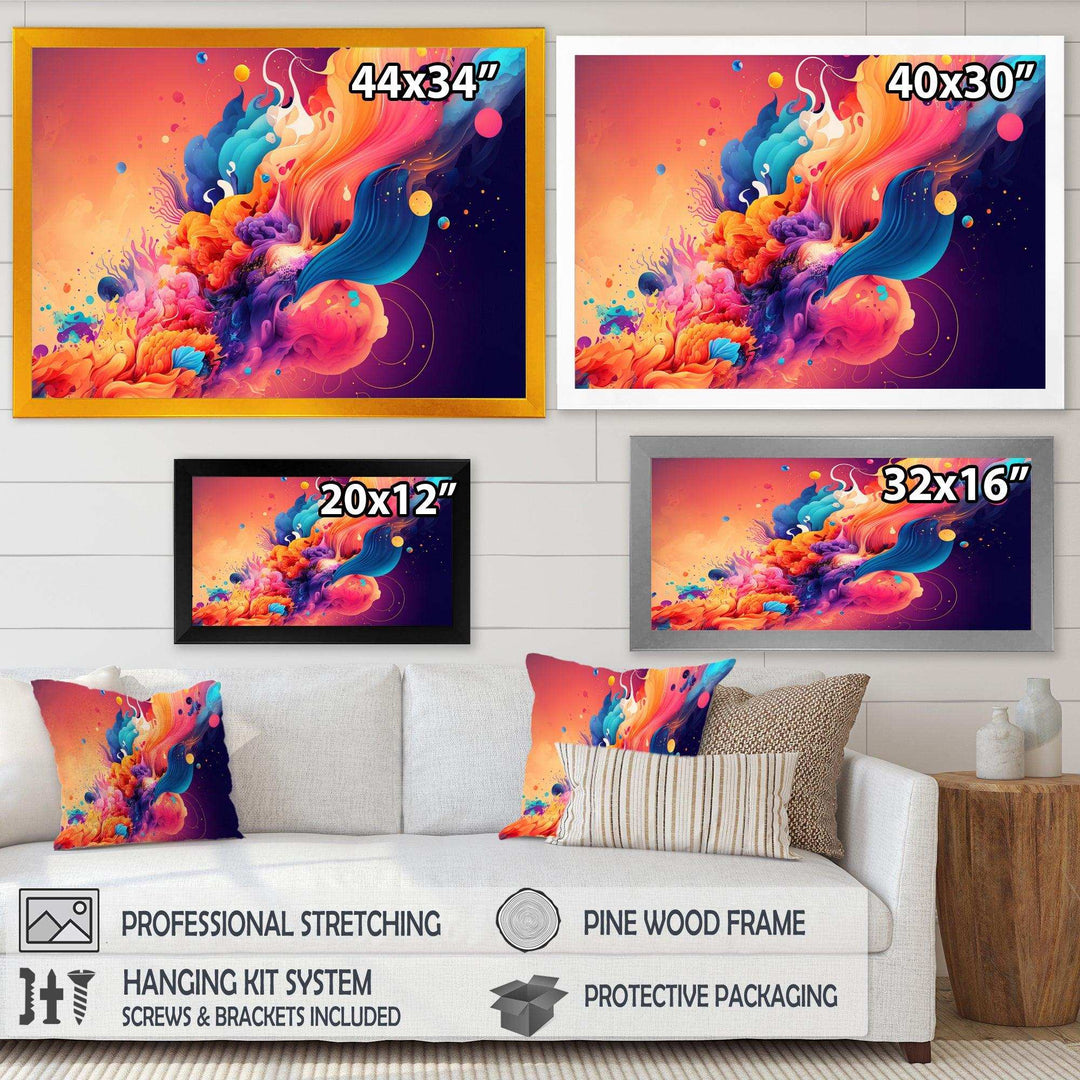 Vibrant Color Explosion I - Modern Canvas Wall Art