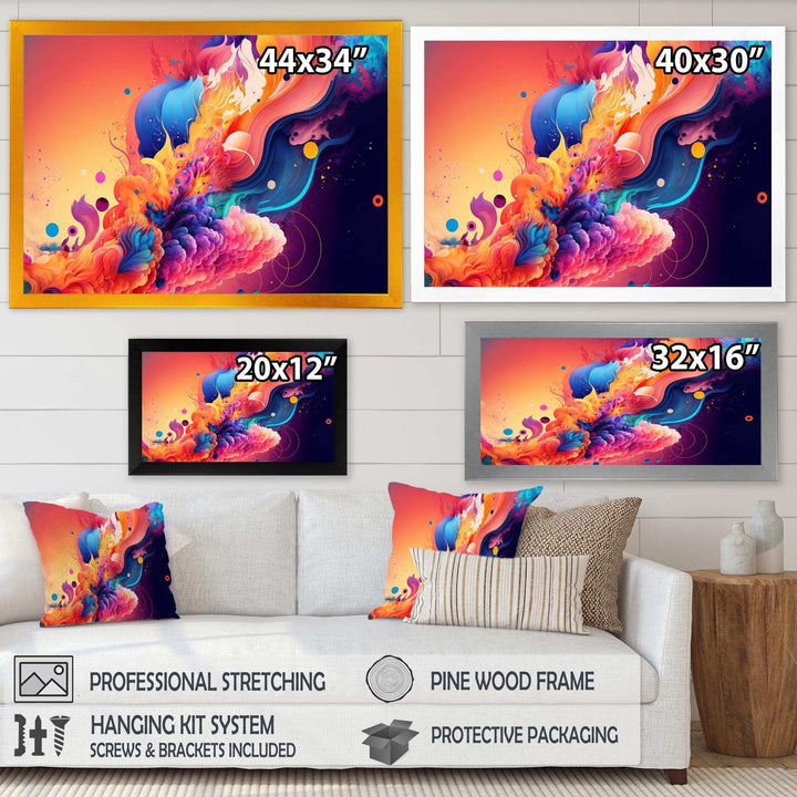 Vibrant Color Explosion II - Modern Living Room Wall Decor