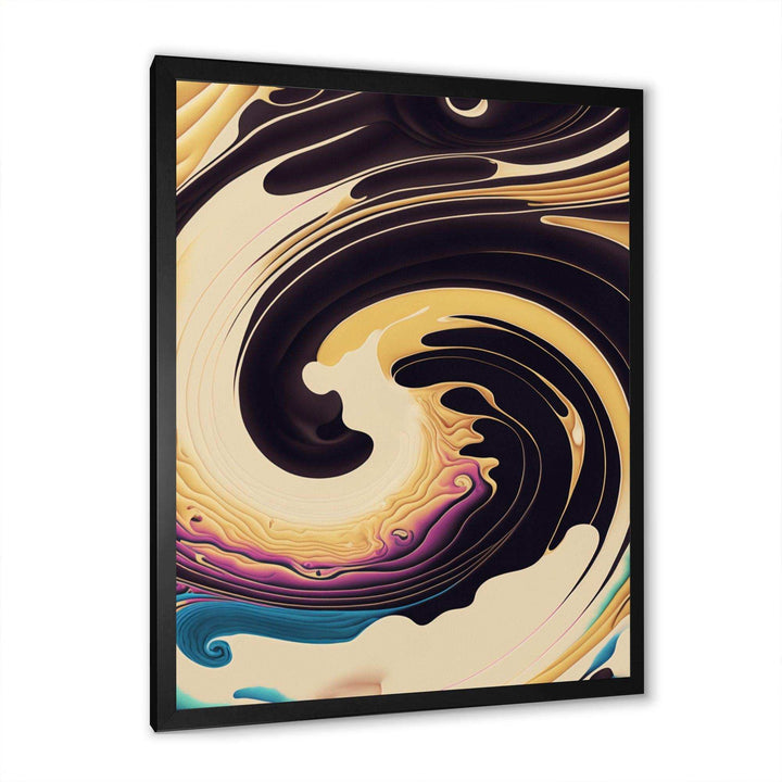Purple, Gold And Blue Swirl I - Modern Living Room Wall Decor
