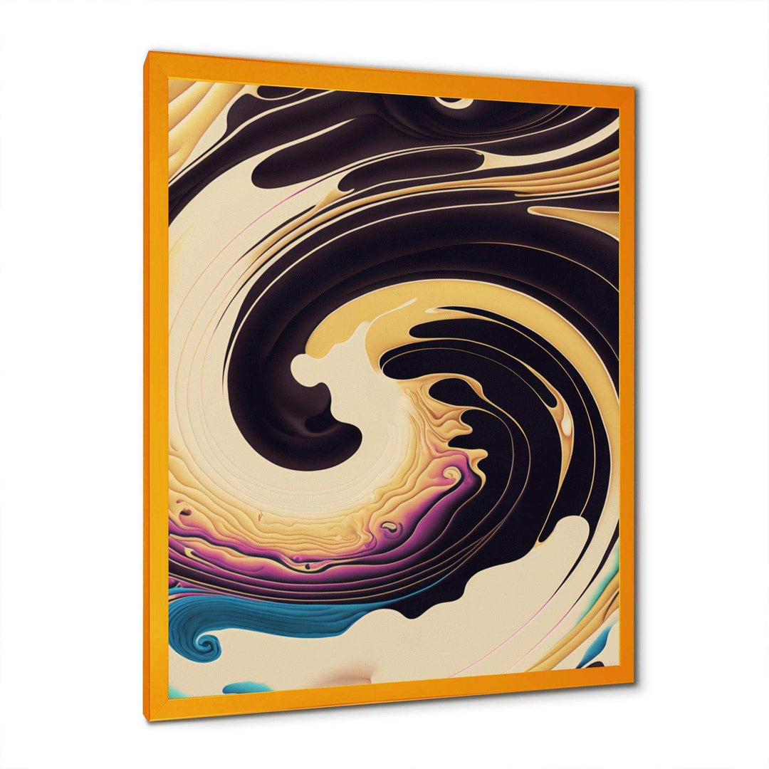 Purple, Gold And Blue Swirl I - Modern Living Room Wall Decor
