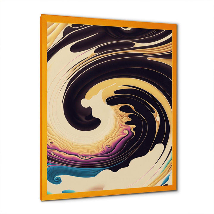 Purple, Gold And Blue Swirl I - Modern Living Room Wall Decor