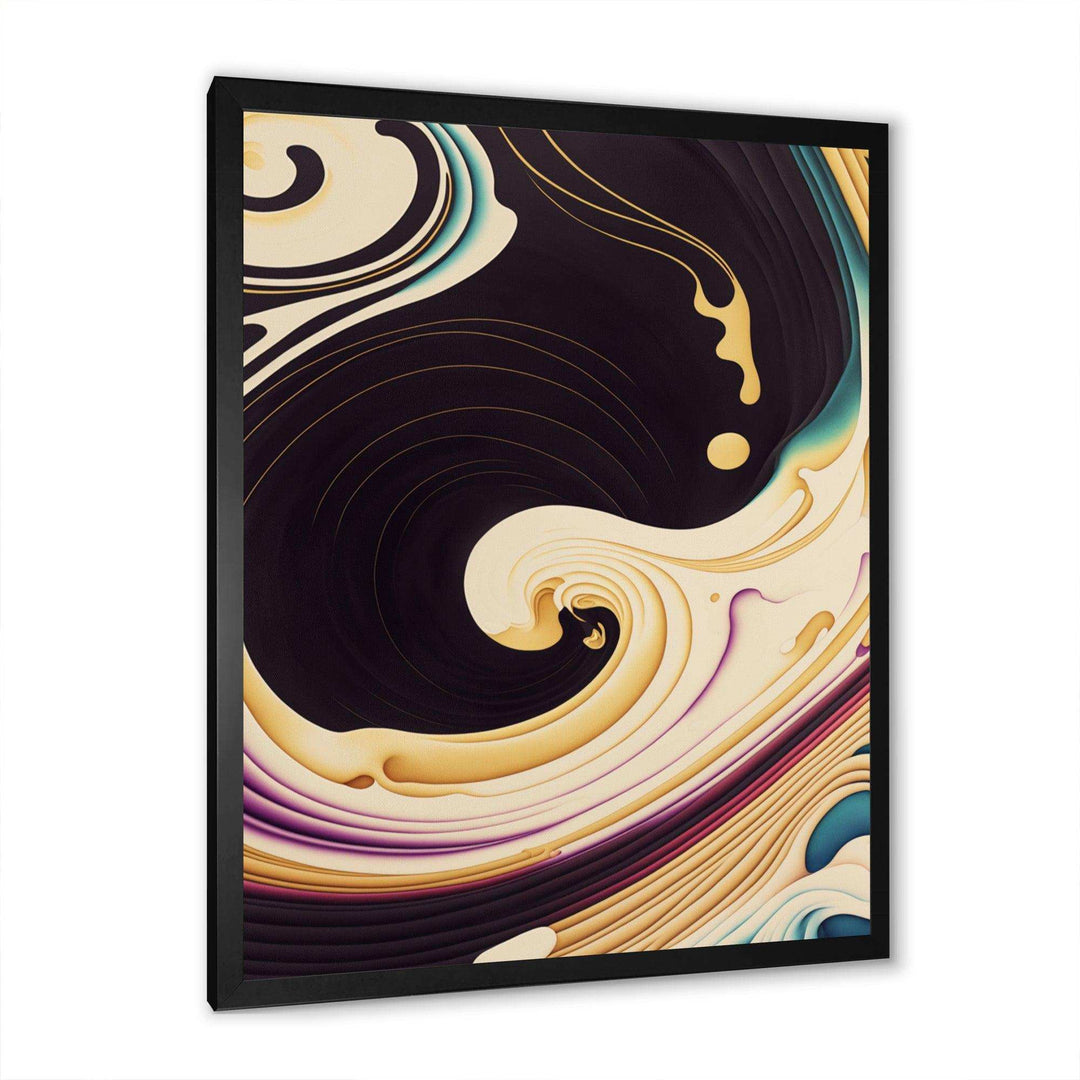 Purple, Gold And Blue Swirl II - Modern Canvas Wall Art