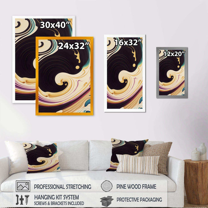 Purple, Gold And Blue Swirl II - Modern Canvas Wall Art
