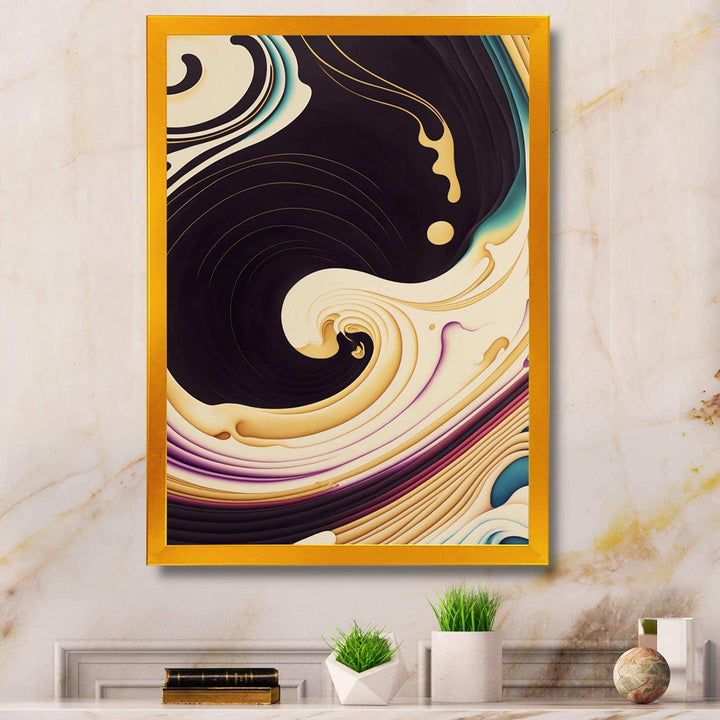 Purple, Gold And Blue Swirl II - Modern Canvas Wall Art