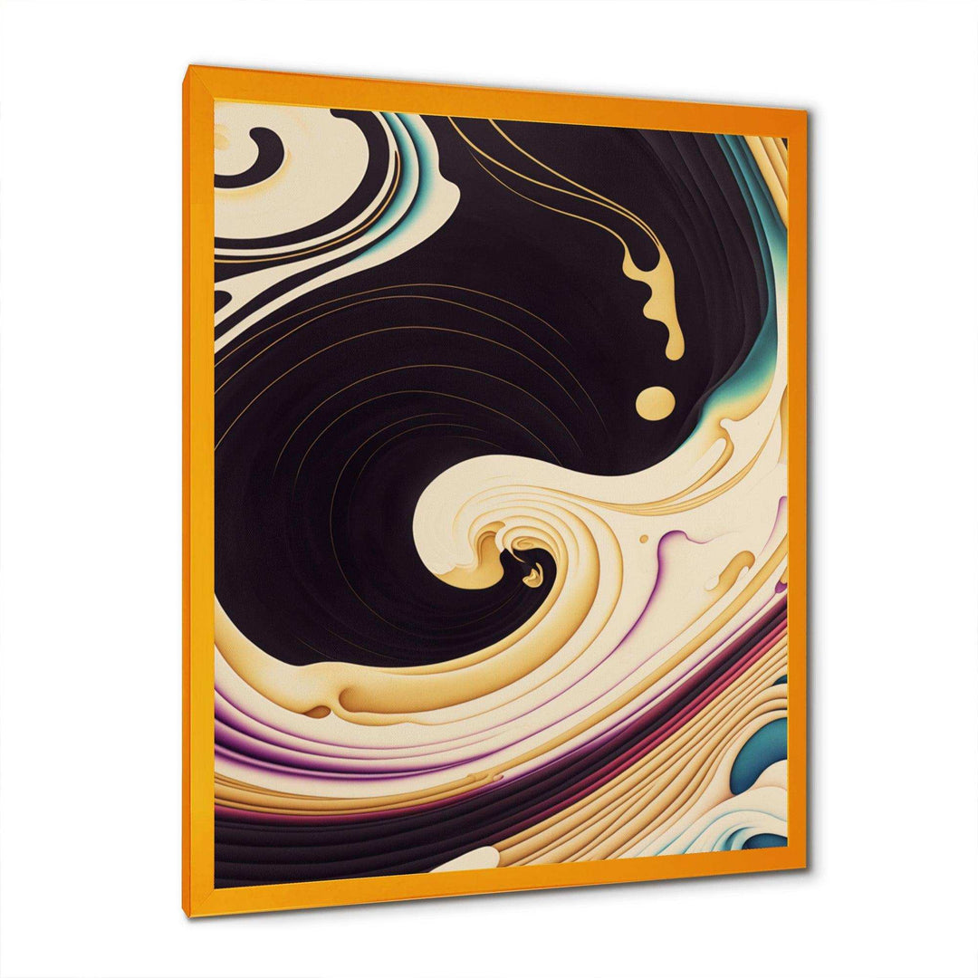 Purple, Gold And Blue Swirl II - Modern Canvas Wall Art