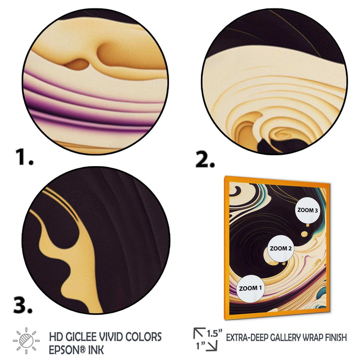Purple, Gold And Blue Swirl II - Modern Canvas Wall Art