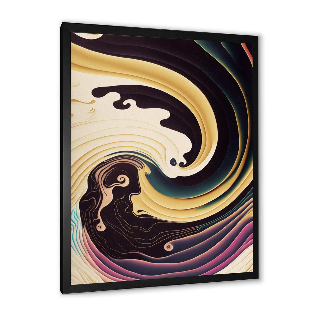 Purple, Gold And Blue Swirl III - Modern Bedroom Wall Art