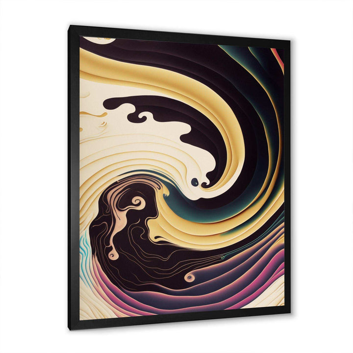 Purple, Gold And Blue Swirl III - Modern Bedroom Wall Art